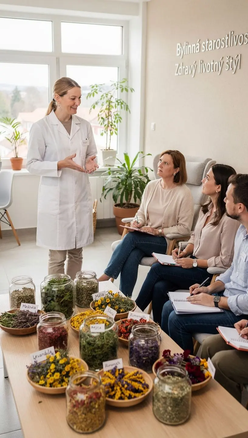 Bylinkový čaj podávaný v elegantnej šálke s medom a citrónom