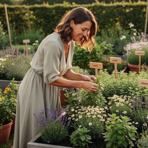 Zelené listy byliniek vedľa pohára s bylinkovým nápojom.